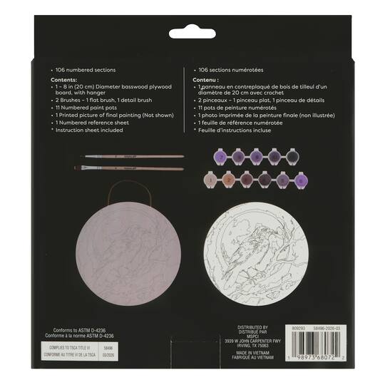 8" Raven Paint-by-Number Plywood Surface Kit by Artist's Loft®